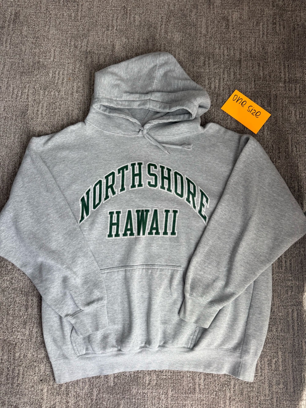Northshore Hawaii Grey Hoodie with Green Lettering